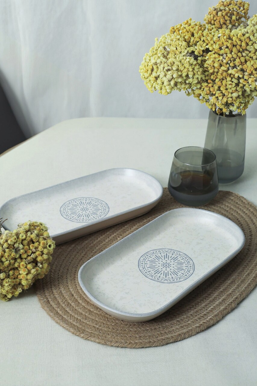 Set platouri servire, Hermia, 275KRM2152, Antibacterian, Alb mat - imagine 5